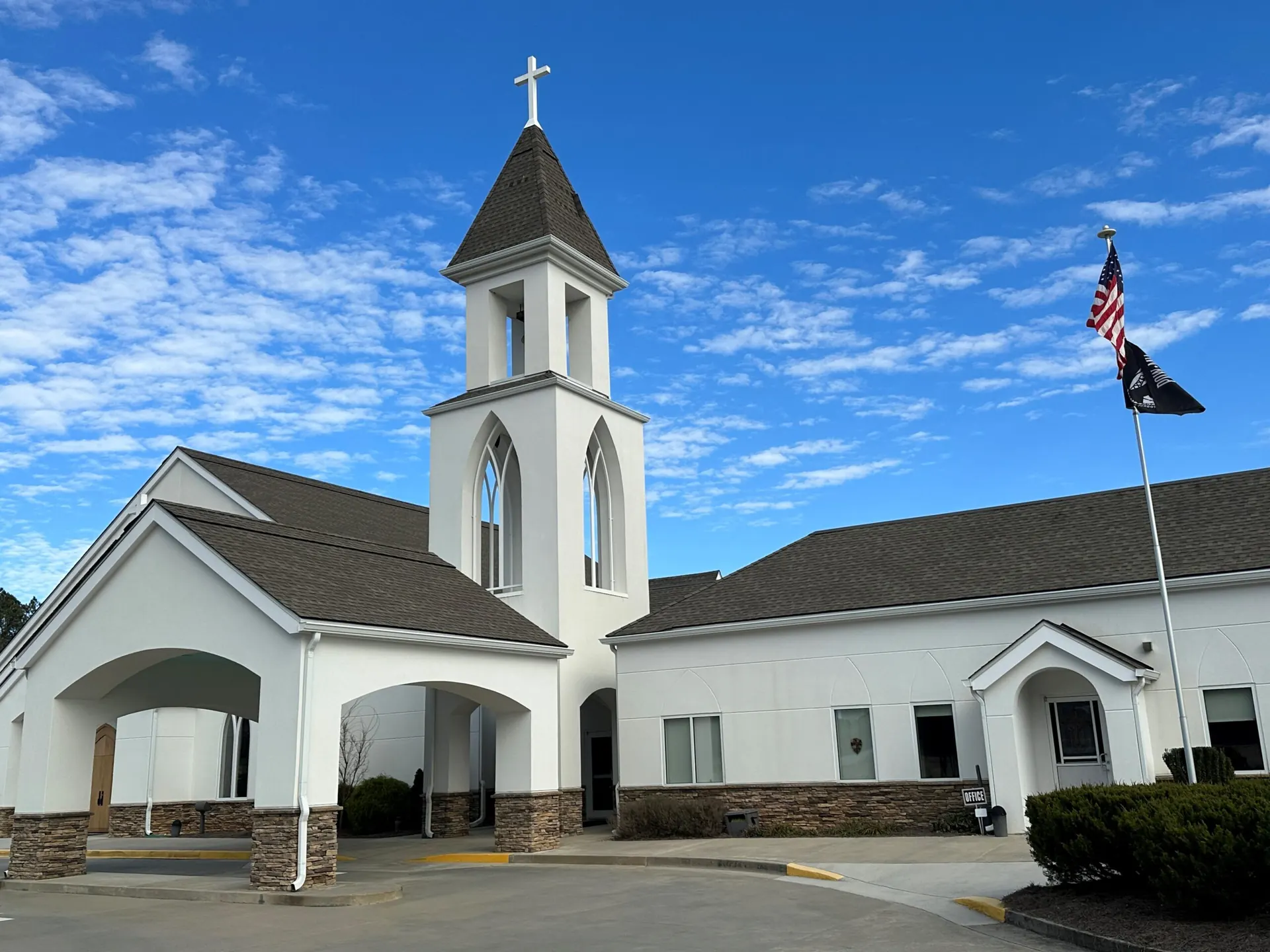 St. Anna’s Catholic Church and grounds during the day